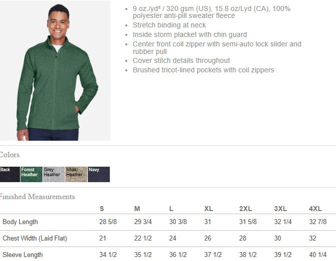 IDCEO Bristol Full-Zip Sweater Fleece Jacket (E.DG793/DG793W)