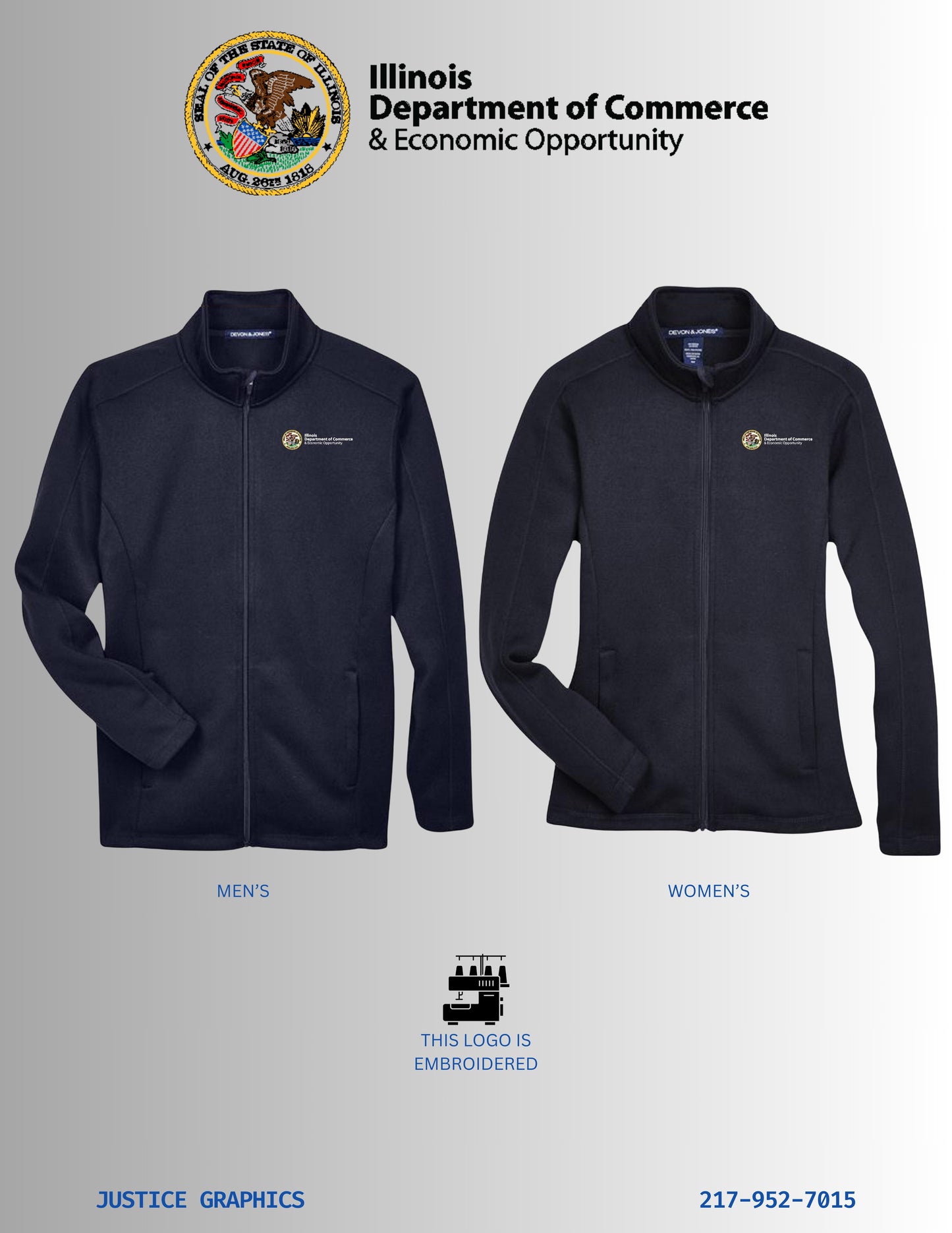 IDCEO Bristol Full-Zip Sweater Fleece Jacket (E.DG793/DG793W)