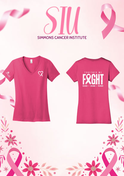 SIU Medicine Simmons Cancer Institute Breast Cancer District ® Women’s Perfect Weight ® V-Neck Tee (P.DM1170L)