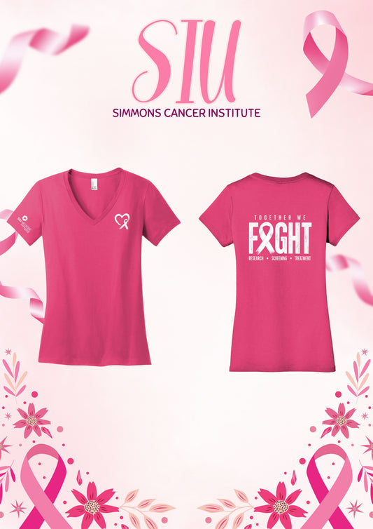 SIU Medicine Simmons Cancer Institute Breast Cancer District ® Women’s Perfect Weight ® V-Neck Tee (P.DM1170L)