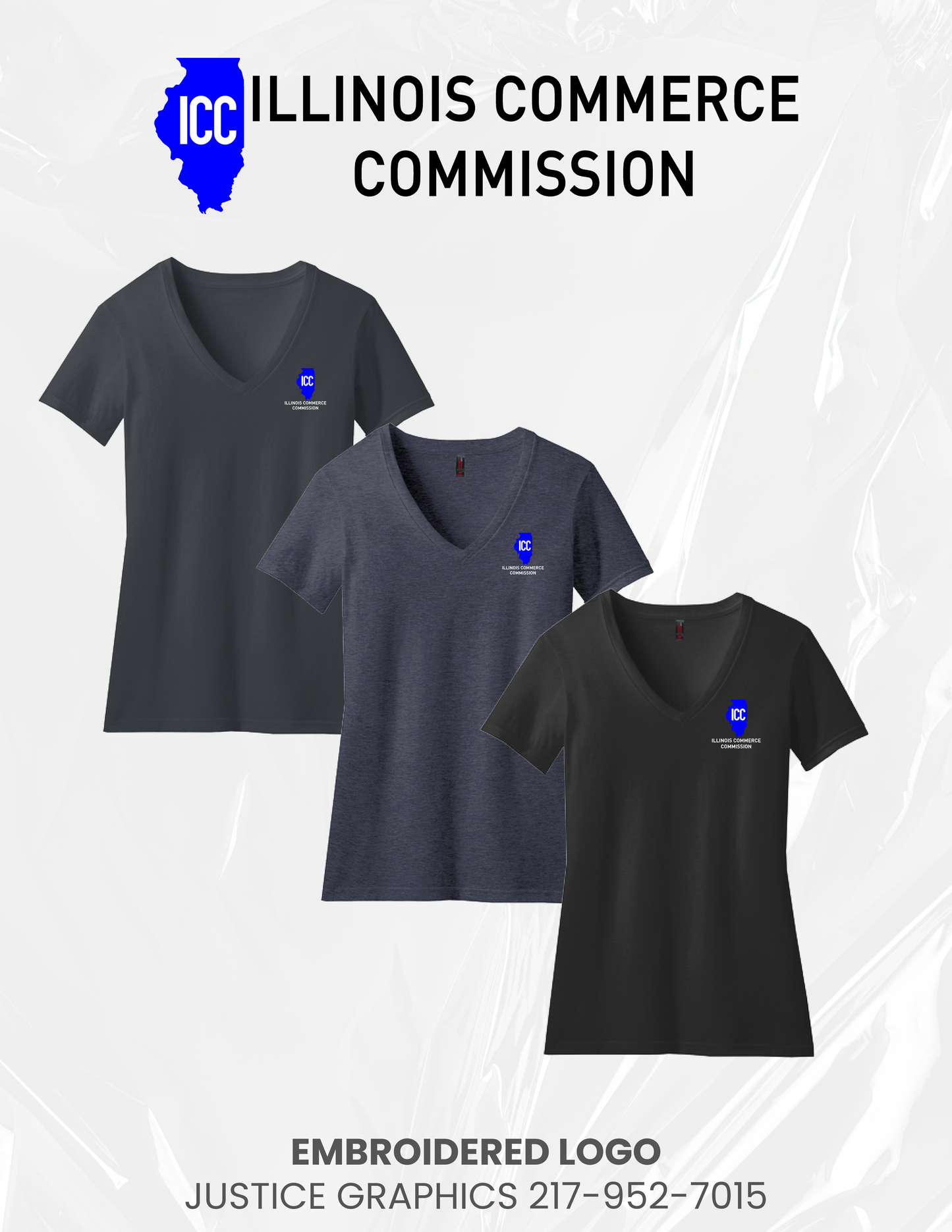 Illinois Commerce Commission District ® Women’s Perfect Blend ® V-Neck Tee (E. DM1190L)