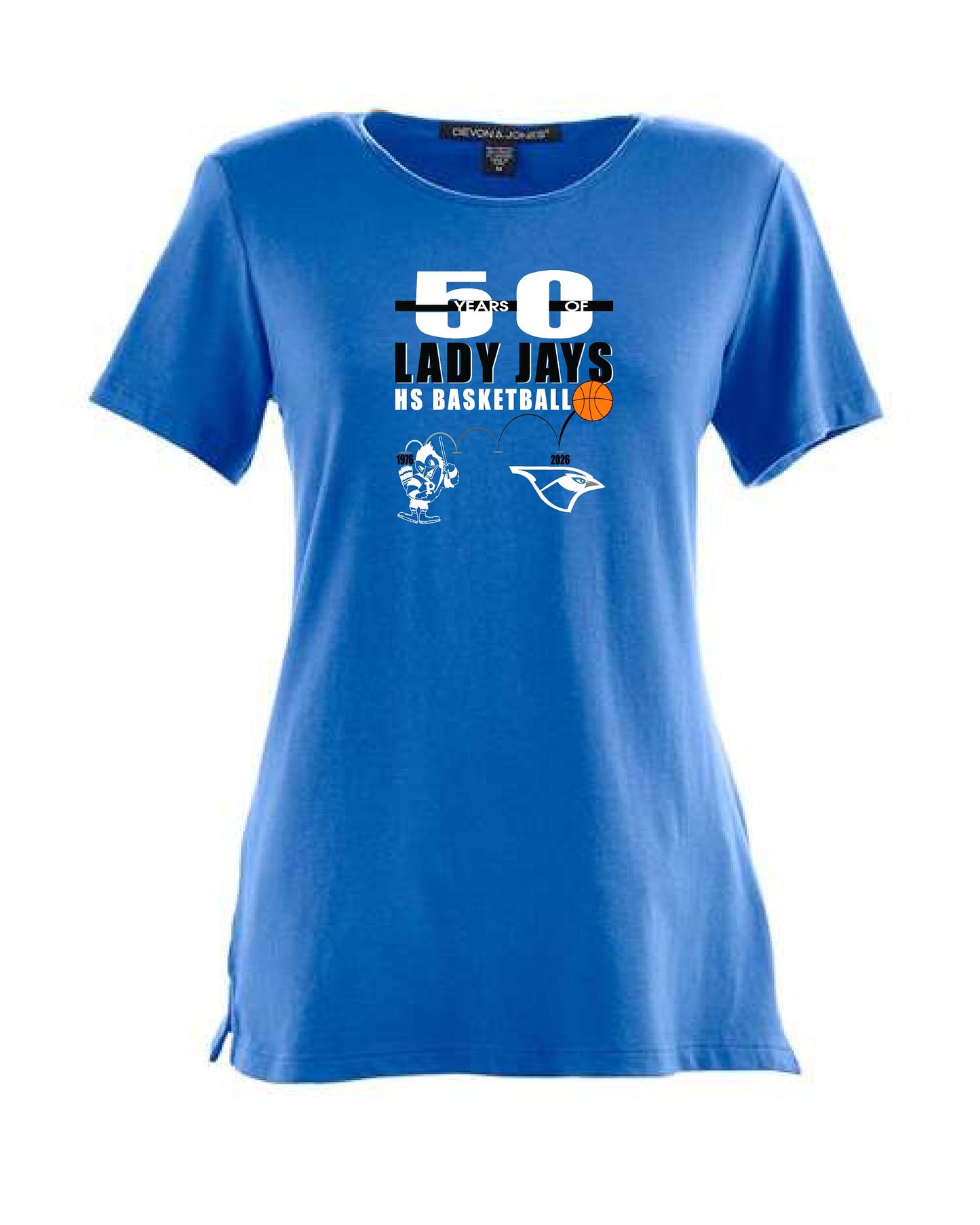 LADY JAYS HS BASKETBALL Women's Perfect Fit™ Shell T-Shirt (P.DP182W)