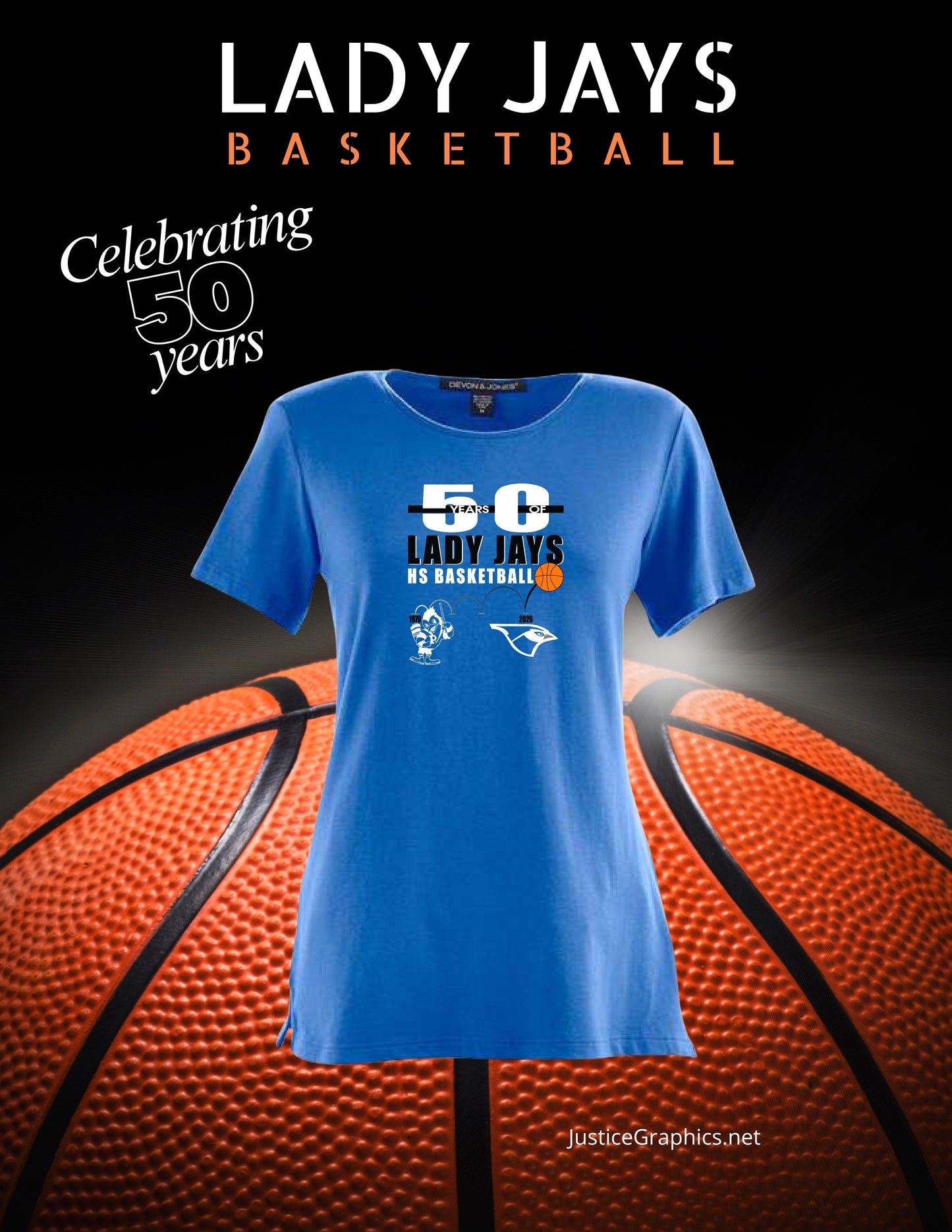 LADY JAYS HS BASKETBALL Women's Perfect Fit™ Shell T-Shirt (P.DP182W)