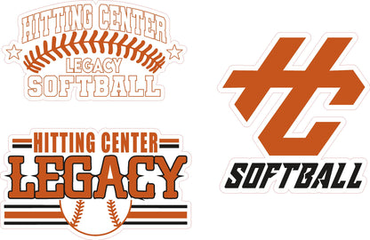 Hitting Center Legacy Softball Water Bottle Stickers/Car Stickers