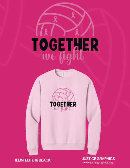Breast Cancer Awareness Volleyball Crewneck Sweatshirt (P.562M)