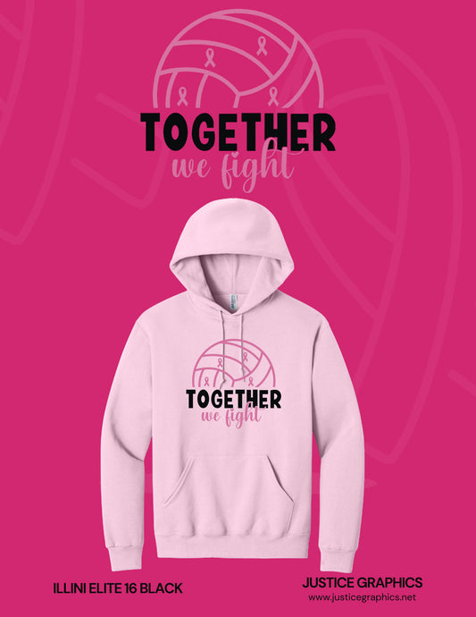 Breast Cancer Awareness Volleyball Hooded Sweatshirt (P.996M)