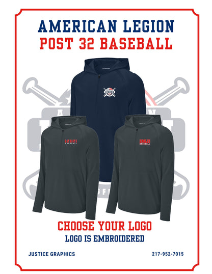 American Legion Post 32 Baseball Sport-Tek® Repeat 1/2-Zip Long Sleeve Hooded Jacket (E.JST488)