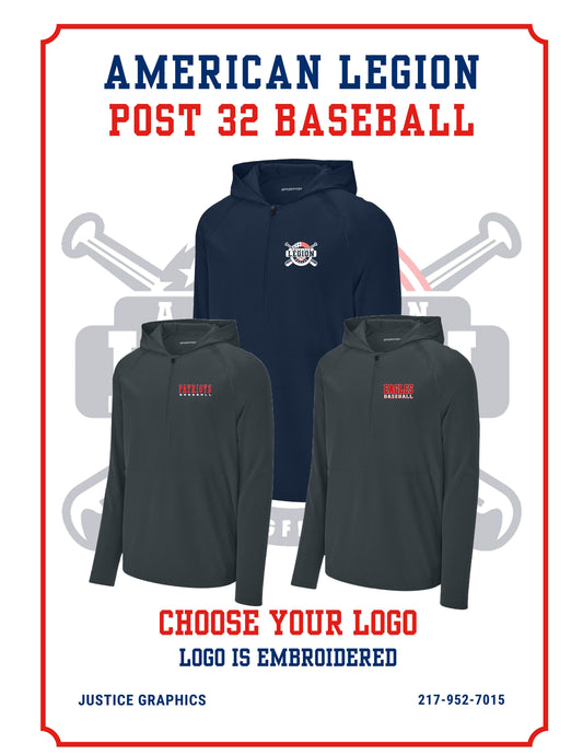 American Legion Post 32 Baseball Sport-Tek® Repeat 1/2-Zip Long Sleeve Hooded Jacket (E.JST488)