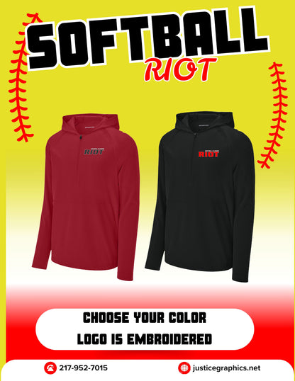 RIOT SOFTBALL Sport-Tek® Repeat 1/2-Zip Long Sleeve Hooded Jacket (E.JST488)