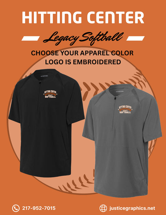 Hitting Center Legacy Softball Sport-Tek® Repeat 1/2-Zip Short Sleeve Jacket (E.JST489)