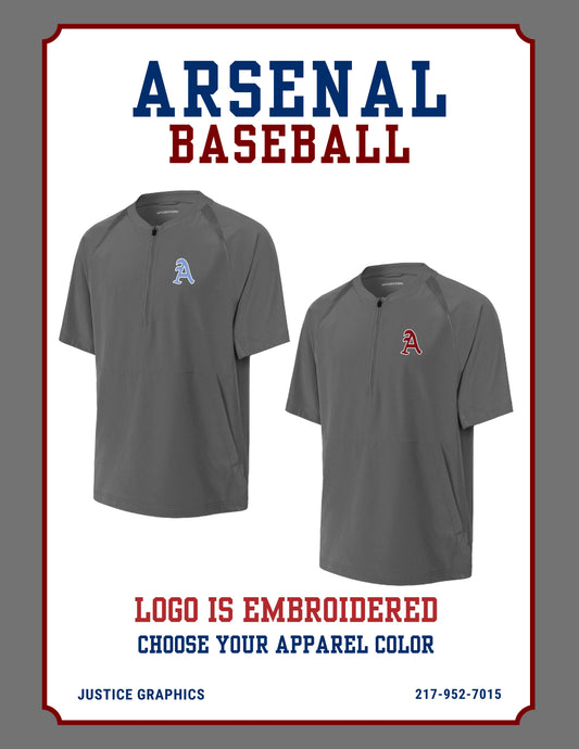 Arsenal Baseball Sport-Tek® Repeat 1/2-Zip Short Sleeve Jacket (E.JST489)