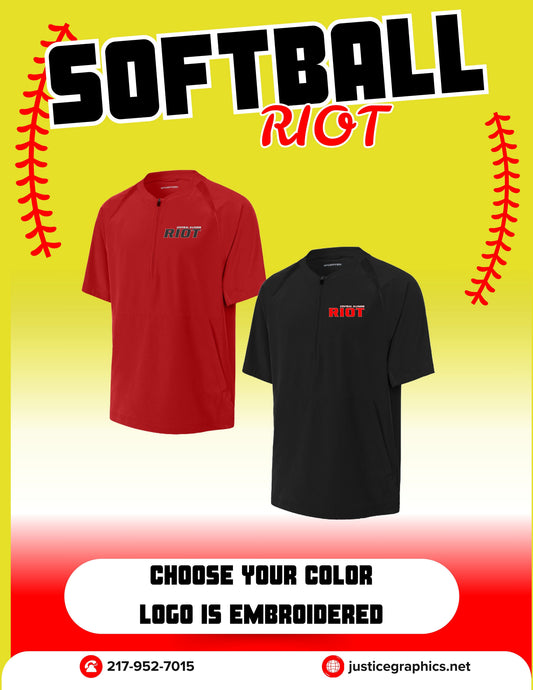 RIOT SOFTBALL Sport-Tek® Repeat 1/2-Zip Short Sleeve Jacket (E.JST489)