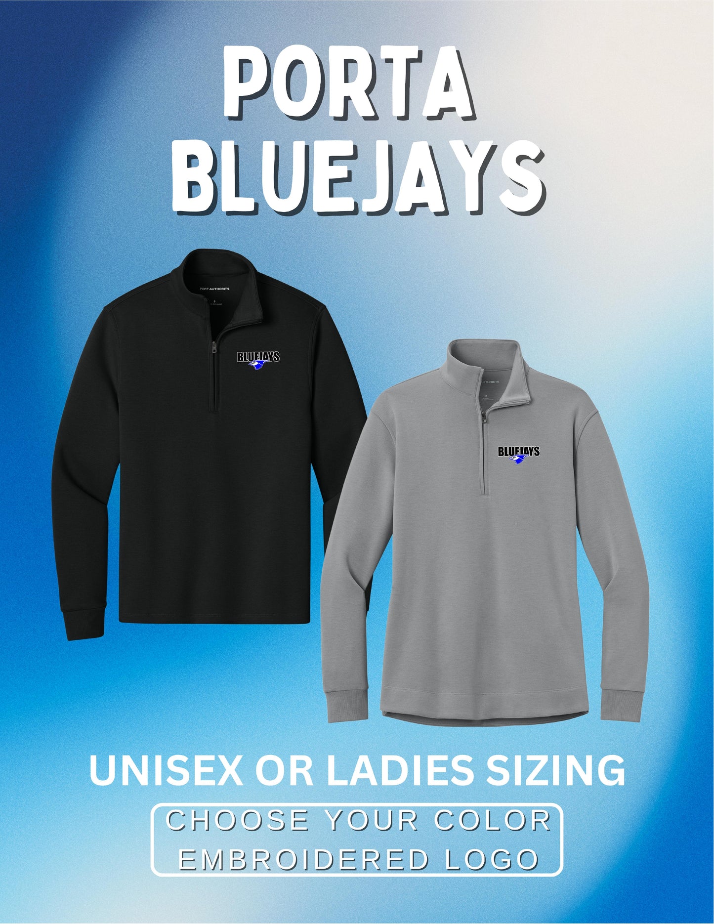 PORTA BLUEJAYS Port Authority® Wearever Signature Double Pique 1/4-Zip (E.LK210/K210)