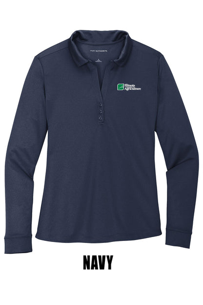 Illinois Department of Agriculture Port Authority® Women's Silk Touch™ Performance Long Sleeve Polo (E.L540LS)