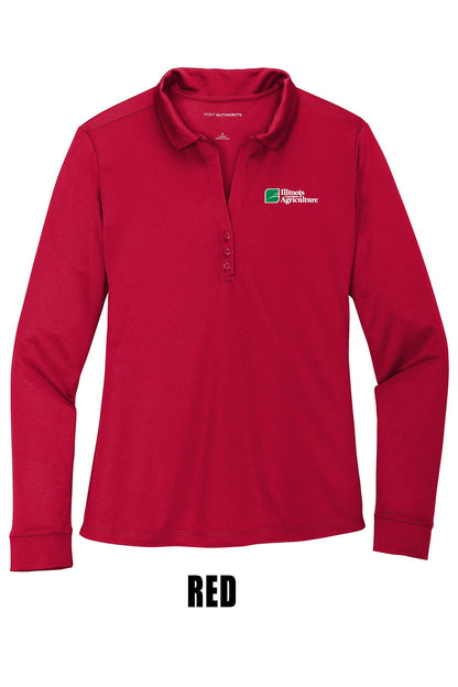 Illinois Department of Agriculture Port Authority® Women's Silk Touch™ Performance Long Sleeve Polo (E.L540LS)