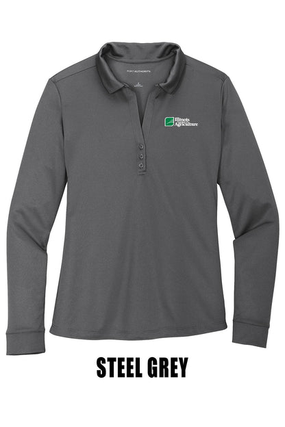 Illinois Department of Agriculture Port Authority® Women's Silk Touch™ Performance Long Sleeve Polo (E.L540LS)