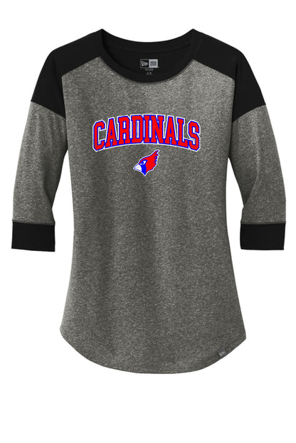 PP CARDINALS LADIES NEW ERA RAGLAN TEE (p. LNEA104)