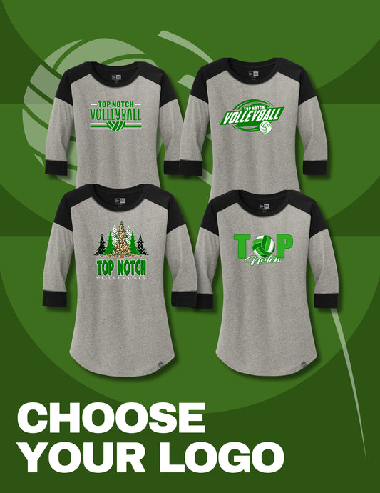 TOP NOTCH LADIES NEW ERA RAGLAN TEE (LNEA104)