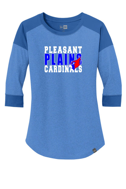 PP CARDINALS LADIES NEW ERA RAGLAN TEE (p. LNEA104)