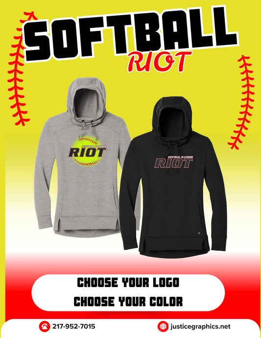 RIOT SOFTBALL LADIES LUUMA PULLOVER FLEECE HOODIE (P.LOG810)