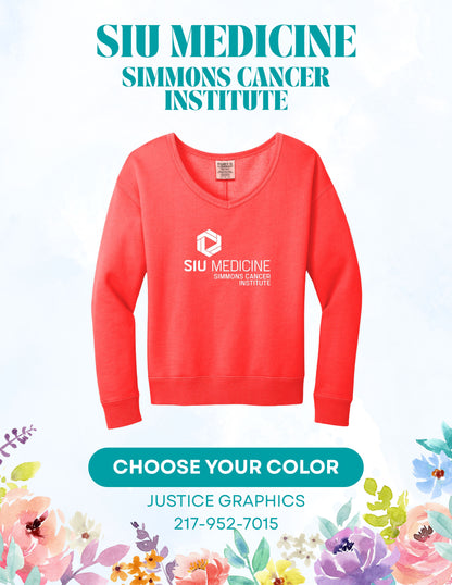 SIU Medicine SPRING COLLECTION Port & Co™ Women's Beach Wash® Garment-Dyed V-Neck Sweatshirt (P.LPC098V)