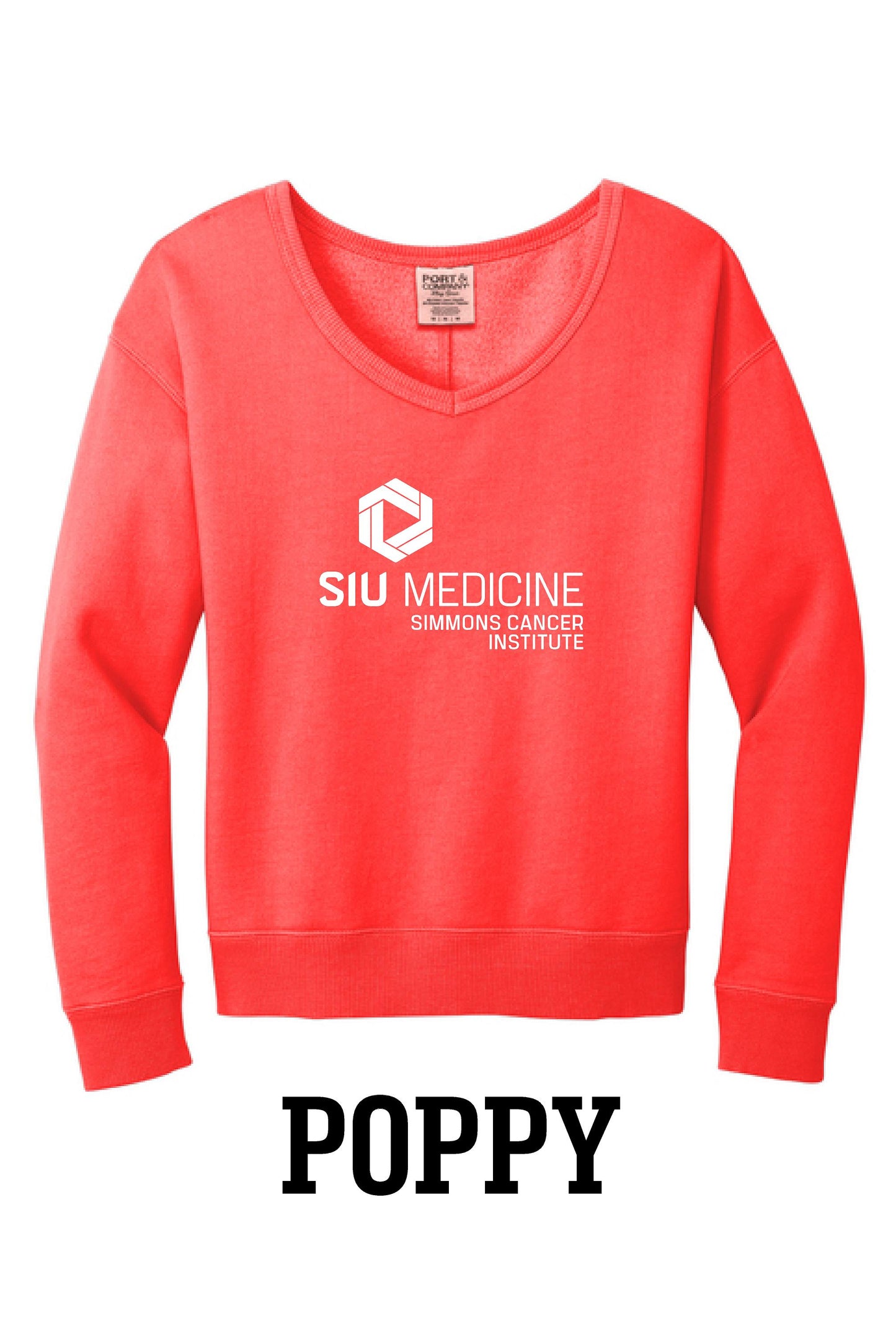 SIU Medicine SPRING COLLECTION Port & Co™ Women's Beach Wash® Garment-Dyed V-Neck Sweatshirt (P.LPC098V)