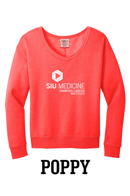 SIU Medicine SPRING COLLECTION Port & Co™ Women's Beach Wash® Garment-Dyed V-Neck Sweatshirt (P.LPC098V)