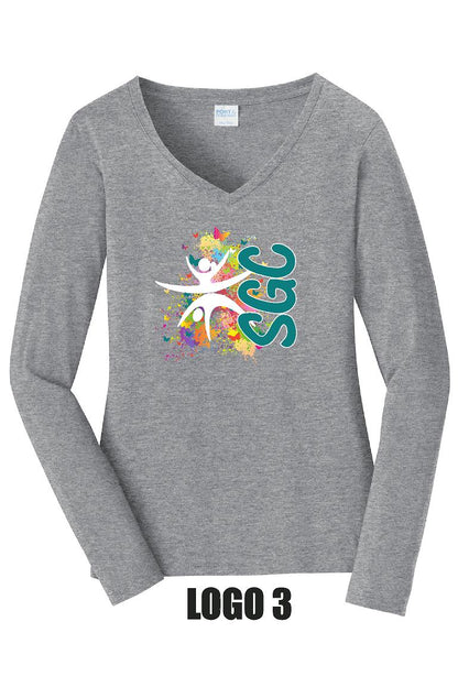 SPRINGFIELD GYMNASTICS CENTER Port & Company® Ladies Long Sleeve Fan Favorite™ V-Neck Tee (P. LPC450VLS)