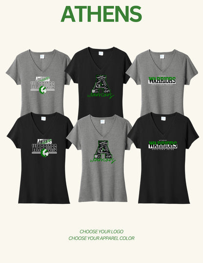 ATHENS BOOSTERS WOMENS V-NECK TSHIRT (P.LPC455V)