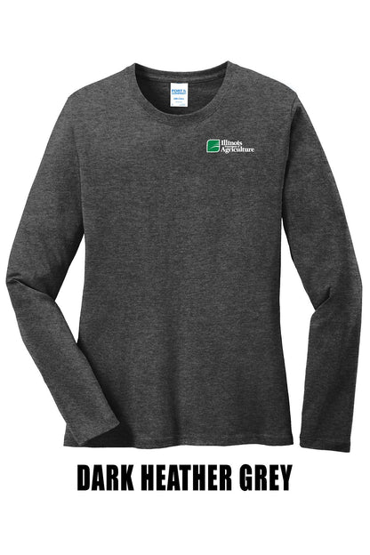 Illinois Department of Agriculture Port & Company® Women's Long Sleeve Core Cotton Tee (E.LPC54LS)