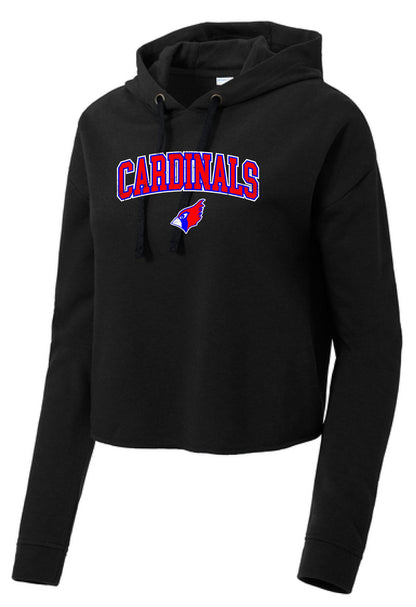 PP CARDINALS LADIES Wicking Fleece Crop Hooded Pullover (P.LST298)