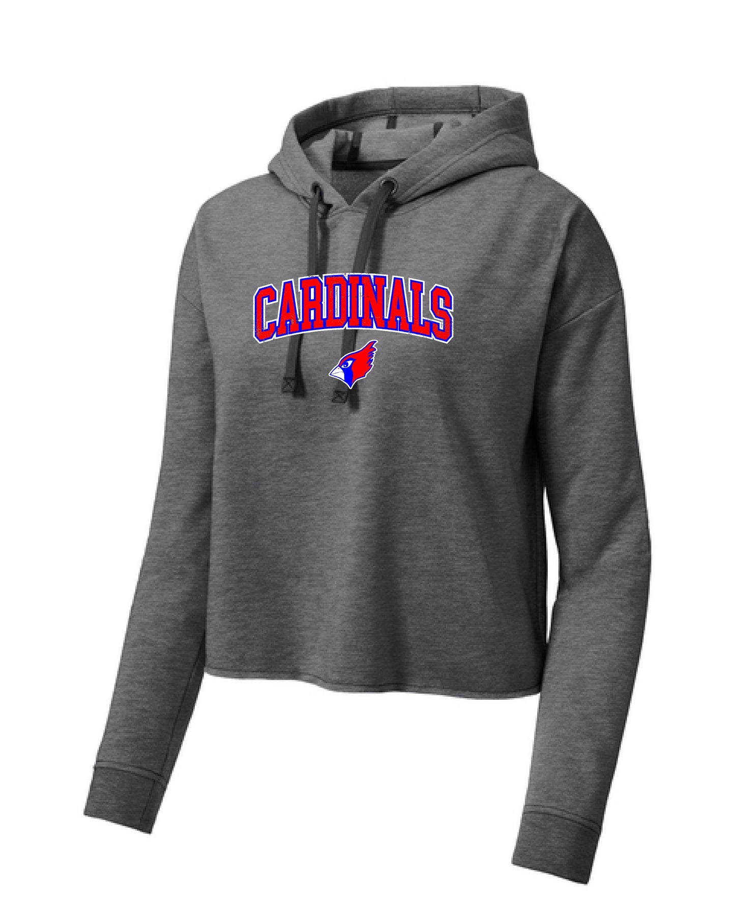 PP CARDINALS LADIES Wicking Fleece Crop Hooded Pullover (P.LST298)