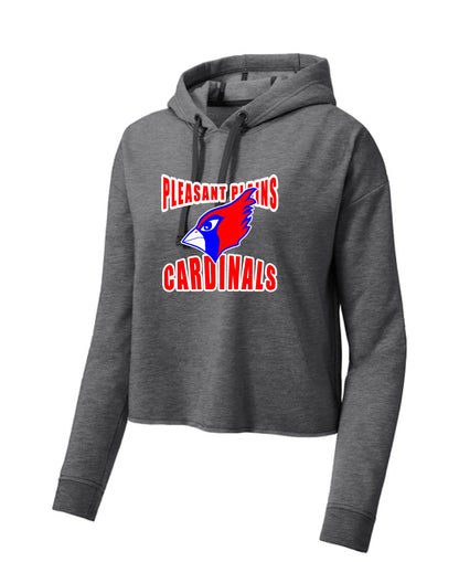 PP CARDINALS LADIES Wicking Fleece Crop Hooded Pullover (P.LST298)