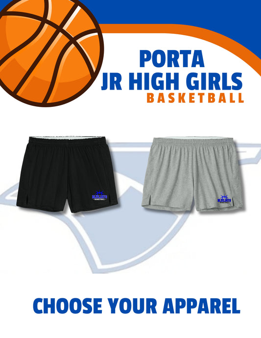 Porta Bluejaus Jr High Girls Basketball Sport-Tek® Women’s Jersey Knit Squad Short (P.LST311/YGST311)