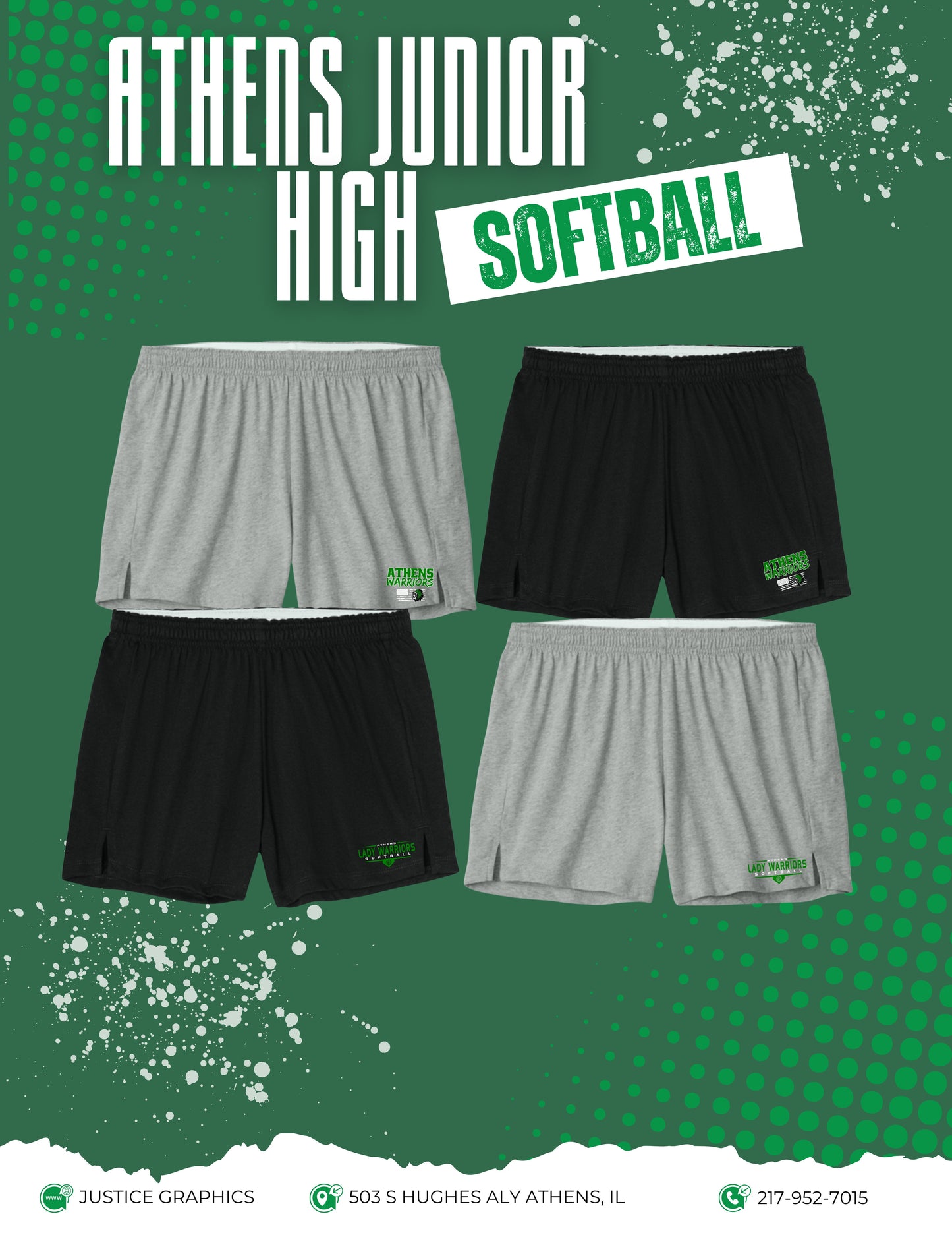 ATHENS JUNIOR HIGH SOFTBALL Sport-Tek® Women’s Jersey Knit Squad Short (P.LST311)