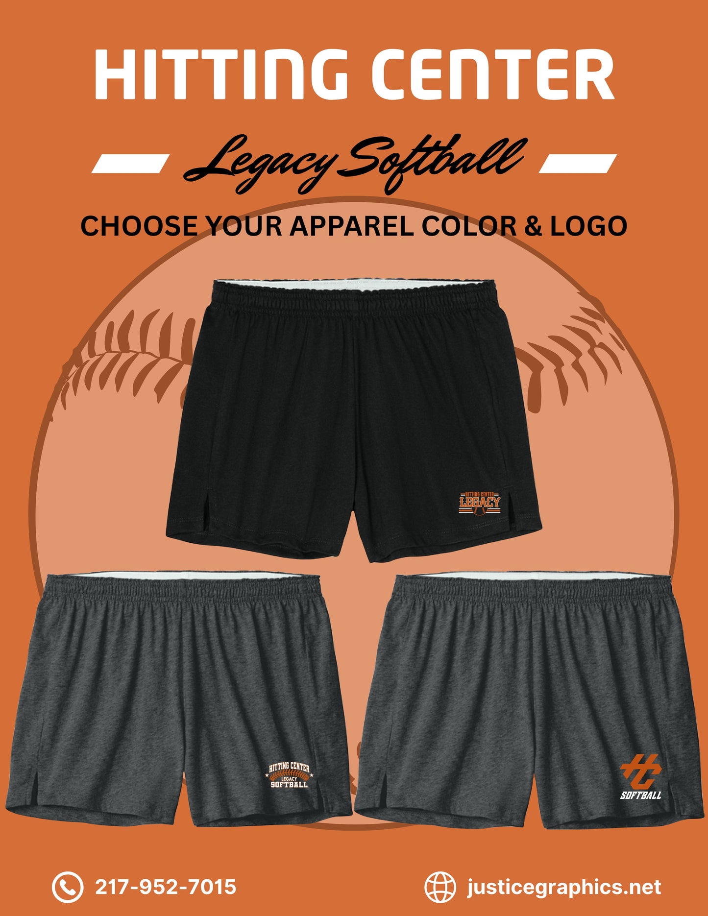 Hitting Center Legacy Softball Sport-Tek® Women’s Jersey Knit Squad Short (P.LST311)