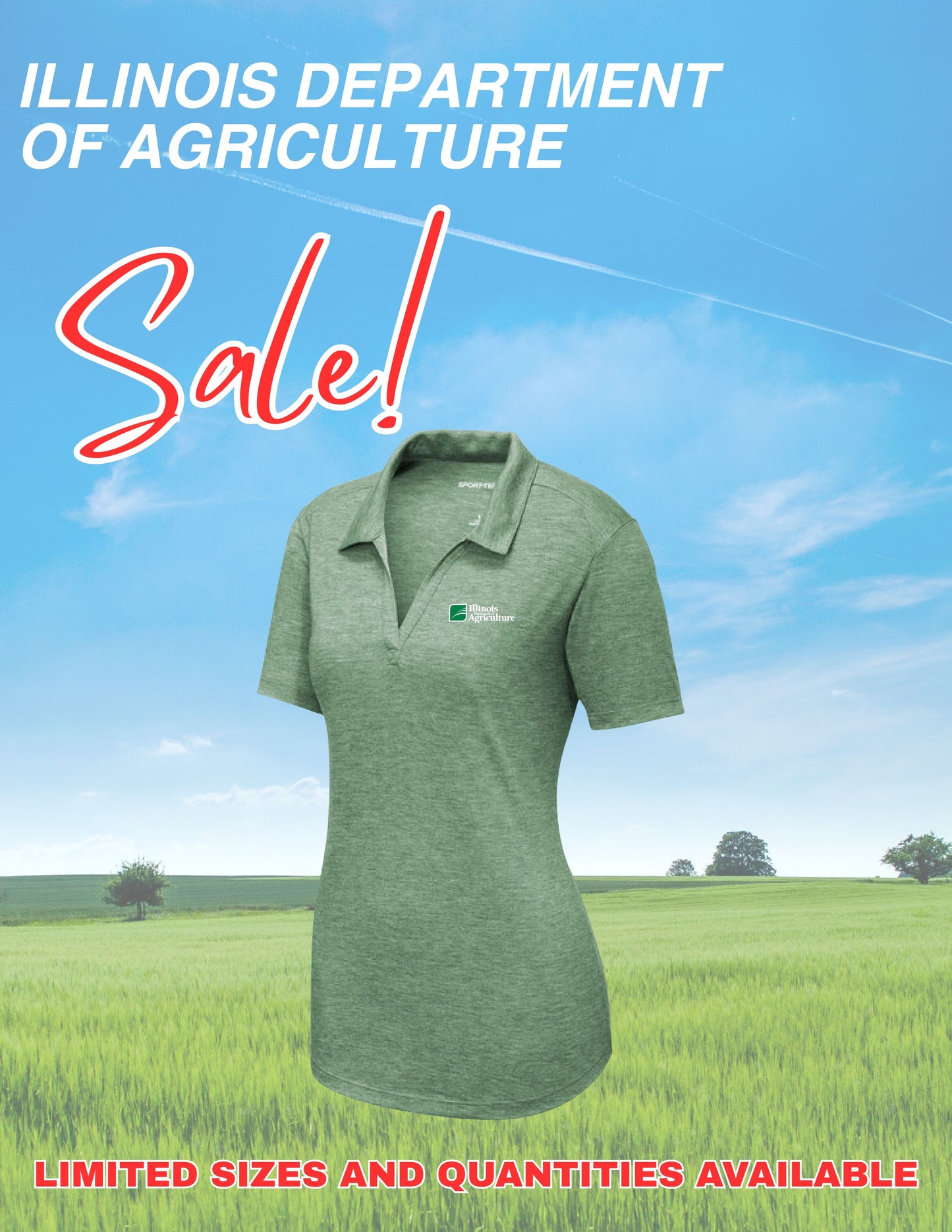 Illinois Department of Agriculture Ladies PosiCharge ® Tri-Blend Wicking Polo (E.LST405)