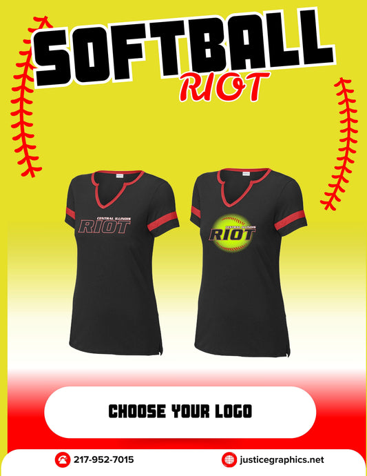 RIOT SOTFBALL Sport-Tek® Women's Halftime Notch Neck Tee (P.LST6041)