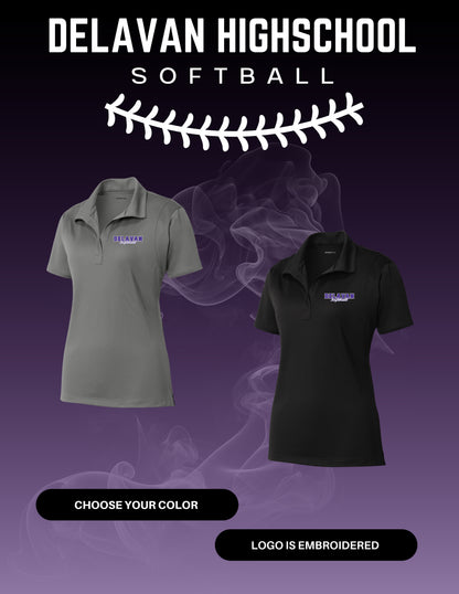 Delavan High School Softball Unisex/Ladies SPORT TEK Short Sleeve Polo (E.ST650/LST650)