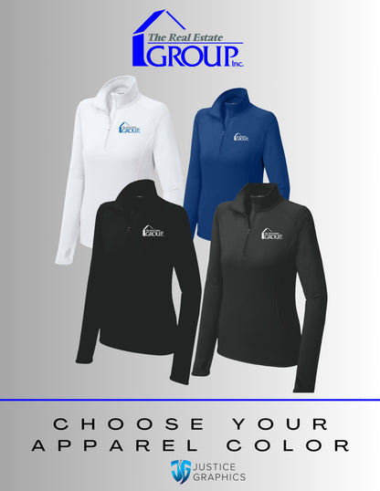 The Real Estate Group Sport-Tek® Ladies Sport-Wick® Stretch 1/2-Zip Pullover (E.LST850)