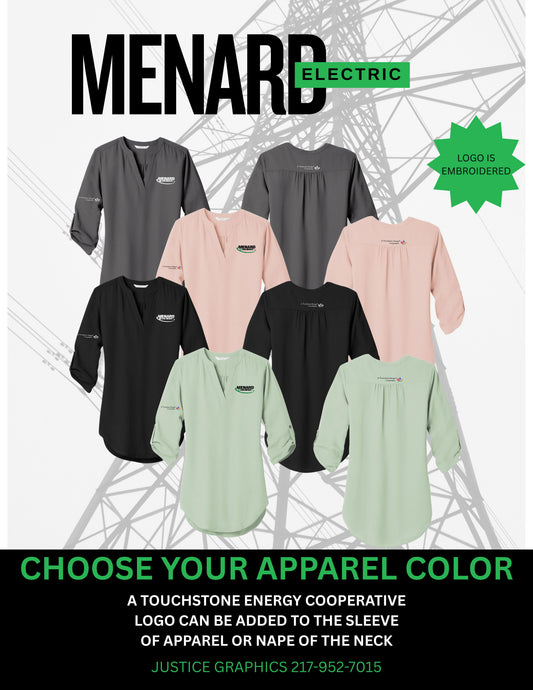 Menard Electric Cooperative Port Authority ® Ladies 3/4-Sleeve Tunic Blouse (E.LW701)