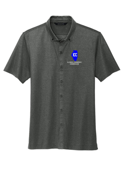 Illinois Commerce Commission Mercer+Mettle® Stretch Pique Full-Button Polo (E.MM1006)