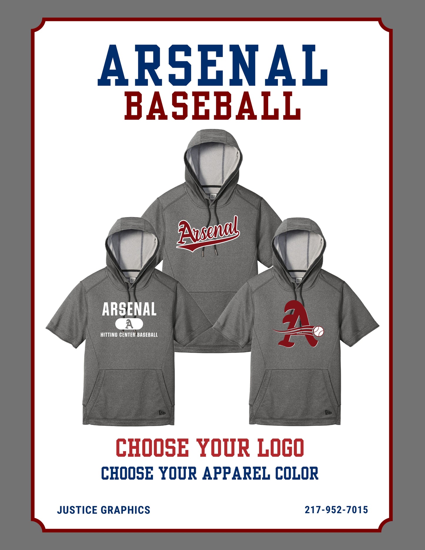 Arsenal Baseball New Era ® Performance Terry Short Sleeve Hoodie (P.NEA533)