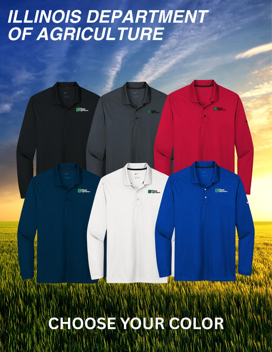Illinois Department of Agriculture Nike Dri-FIT Micro Pique 2.0 Long Sleeve Polo (E. NKDC2104)