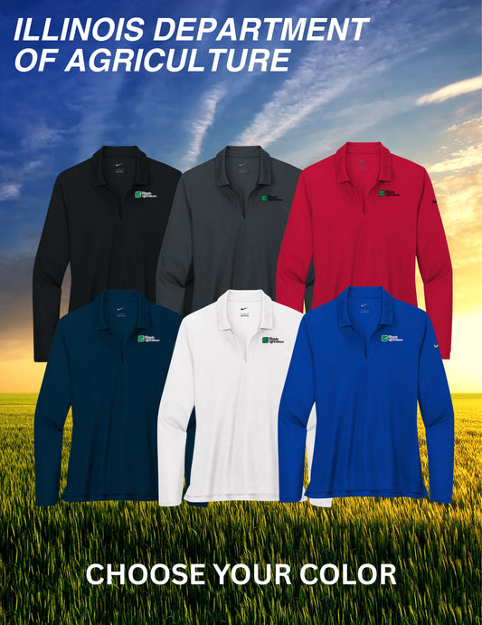 Illinois Department of Agriculture Nike Women's Dri-FIT Micro Pique 2.0 Long Sleeve Polo (E.NKDC2105)