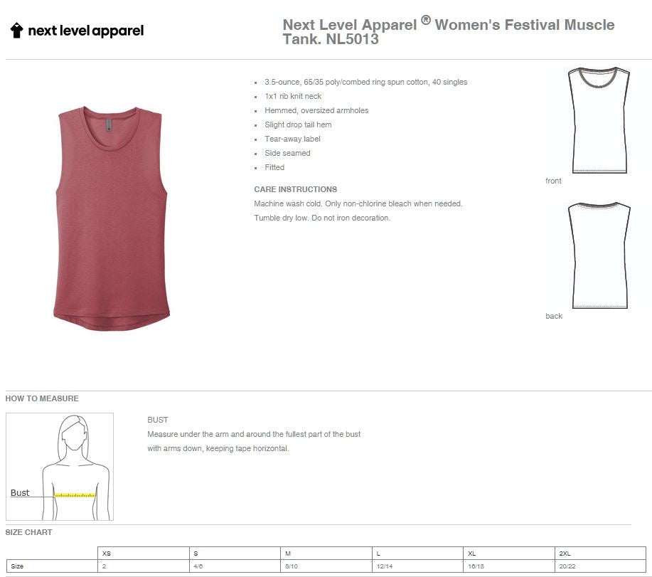 Illinois Department of Agriculture Next Level Apparel® Women’s Festival Muscle Tank (E.NL5013)