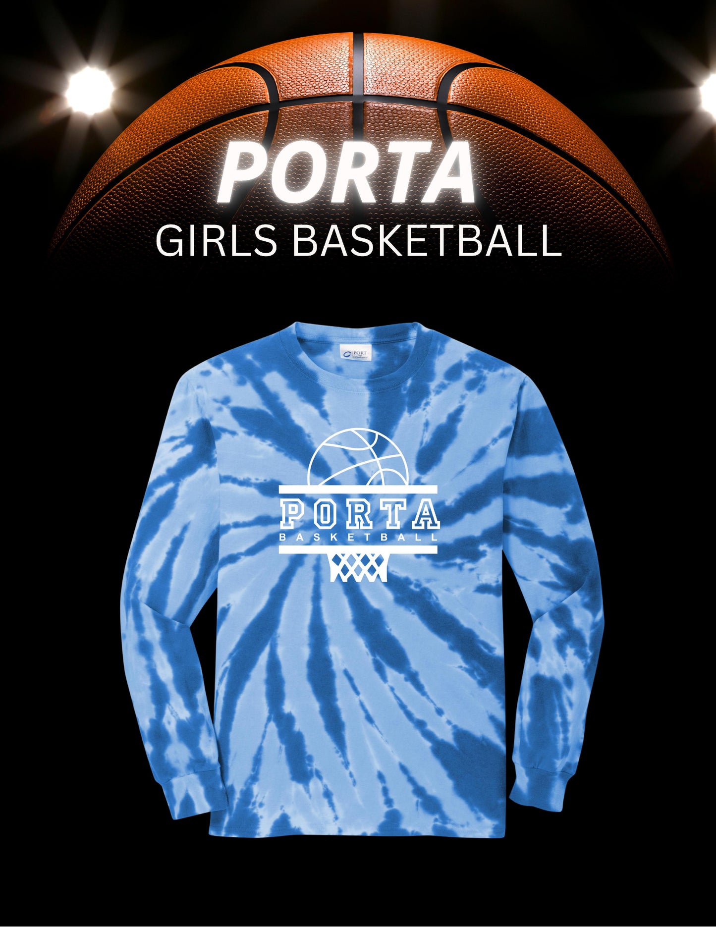 PORTA GIRLS BASKETBALL Tie-Dye Long Sleeve Tee (P.PC147LS)