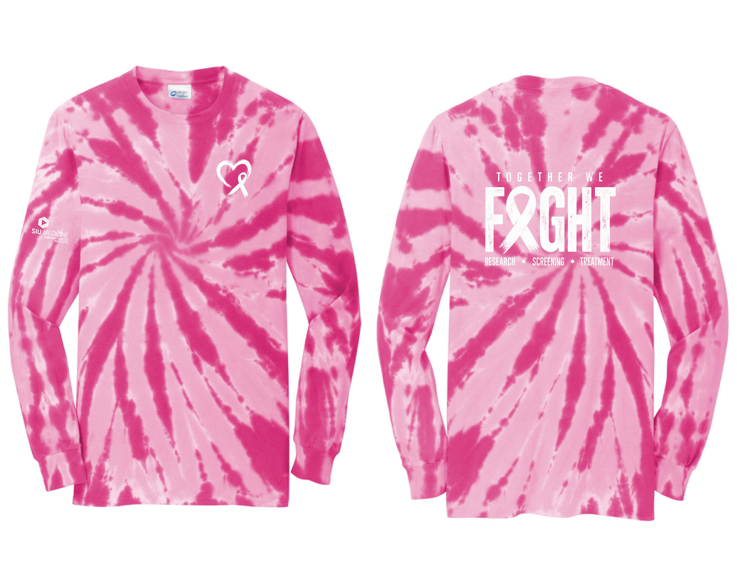 SIU Medicine Simmons Cancer Institute Breast Cancer Port & Company® Tie-Dye Long Sleeve Tee (P.PC147LS)