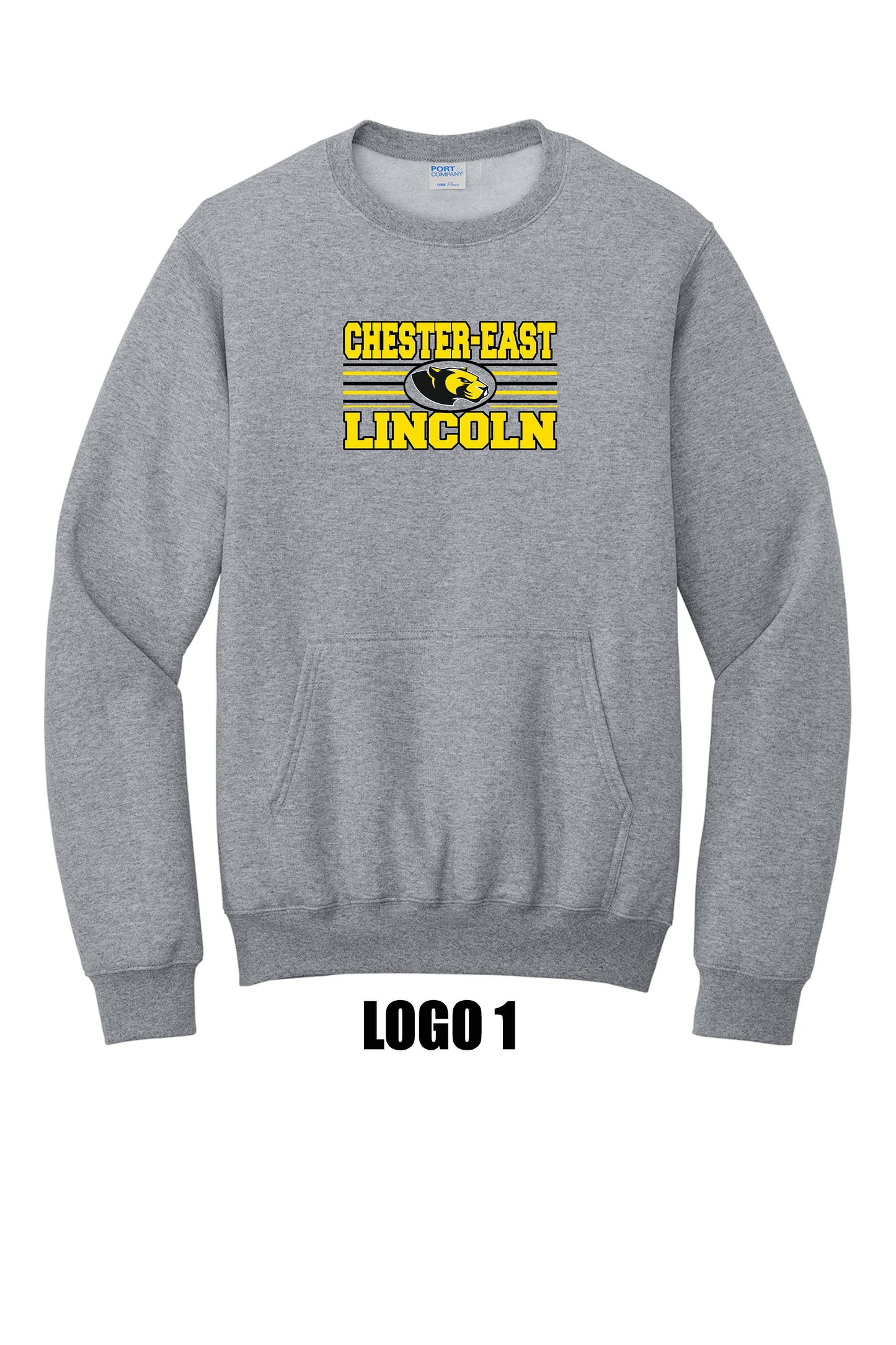 Chester-East Lincoln Port & Co™ Core Fleece Crewneck Pocket Sweatshirt (P.PC78PKT)