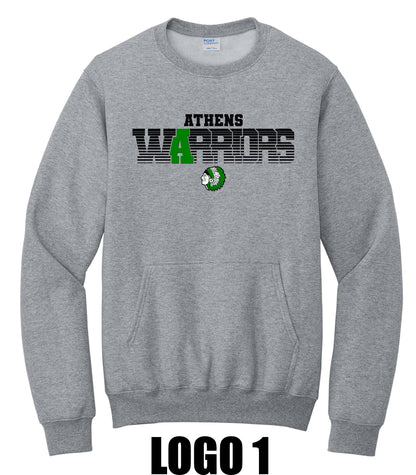 Athens Cheer Port & Co™ Core Fleece Crewneck Pocket Sweatshirt (P.PC78PKT)